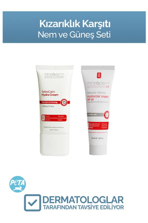 Kızarıklık Karşıtı Nem ve Güneş Seti – Yatıştır, Dengele, SPF 20 ile Koru