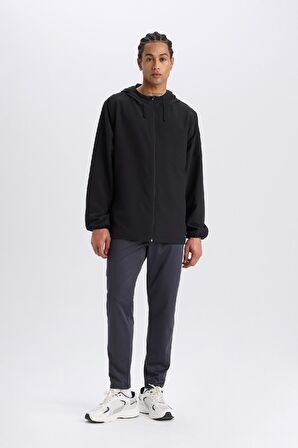 DeFactoFit Regular Fit Kapüşonlu File Astarlı Fermuarlı Mevsimlik Baharlık Mont D6179AX25SPBK81