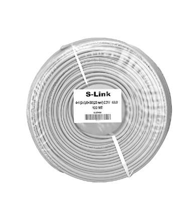 S-link SL-CT4100 4+1 2x0.50 (22x0.18 CCA) Folyolu Lüks 100M CCTV Kablo