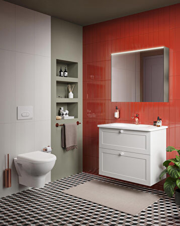 VitrA Core 66911 Dolaplı Ayna, 80 cm, Aydınlatmalı