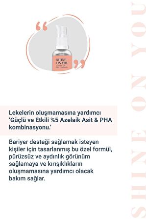 SHINE ON YOU - Azelaik Asit Hassas Ciltler İçin Akne ve Leke Karşıtı Bariyer Koruyucu Krem 30ml