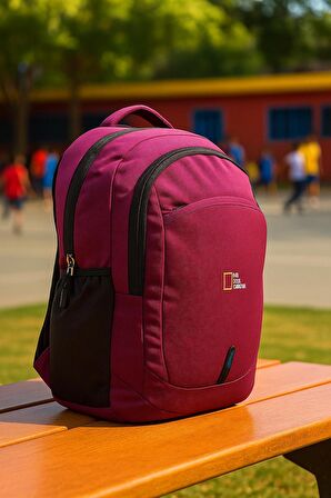 LOOP DESİGN OKUL SIRT ÇANTASI-LAPTOP SIRT ÇANTASI (YENİ SEZON)-BORDO