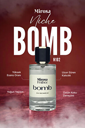 Mirosa de France Bomb Niche Collection Yüksek Kalıcı Kadın Parfum Bombshell EDP Premium Kutu 50ml N102