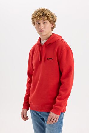 DeFacto Regular Fit Kapüşonlu Atatürk Baskılı Sweatshirt D2693AX24AURD172