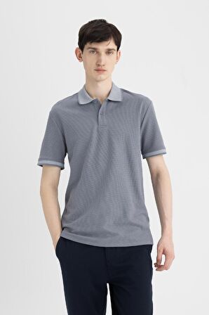 DeFacto New Regular Fit Waffle Kısa Kollu Basic Düz Polo Tişört B4508AX24SPGR433