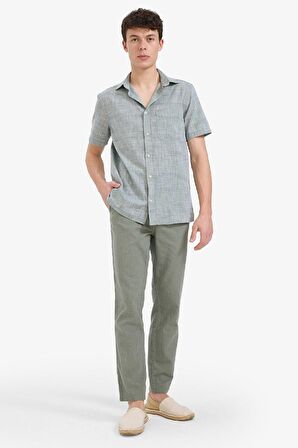 DeFacto Yazlık Beli Lastikli Jogger Pantolon Slim Fit Dar Kesim Düz Paça Pamuklu Cepli D2671AX25SMKH422