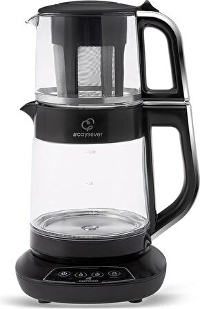 Karaca Çaysever 3 In 1 Konuşan Cam Çay Makinesi Su Isıtıcı Ve Mama Suyu Hazırlama 1700w Chrome