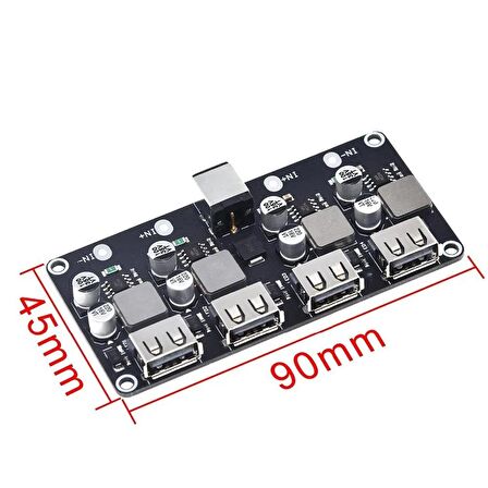 6V - 30V 24W 4 USB'li Gerilim Azaltıcı Hızlı Şarj Kartı