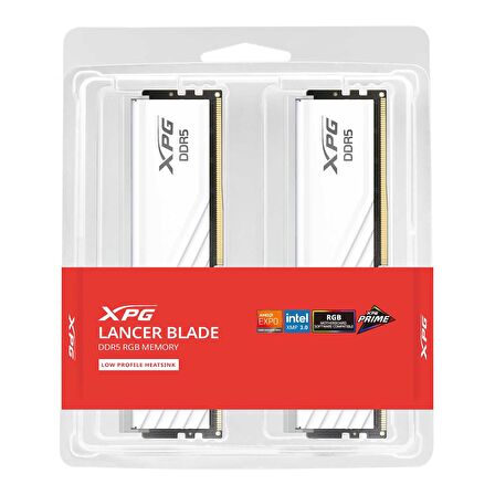 XPG Lancer Blade Beyaz RGB DDR5-6400Mhz CL32 48GB (2x24GB) Dual Kit (32-39-39) 1.40V