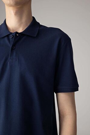 DeFacto Regular Fit Kısa Kollu Basic Düz Pike Kumaş Polo Tişört C1293AX24SPNV241