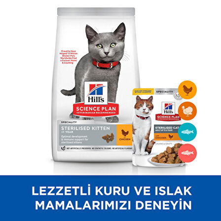 Hill's Kitten Sterilised Tavuklu Yavru Kedi Maması 1,5Kg