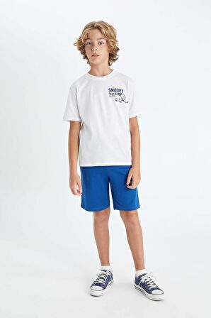 DeFacto Erkek Çocuk Snoopy Bisiklet Yaka Kısa Kollu Tişört D2100A824HSWT34