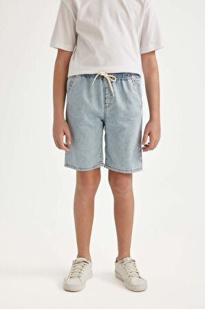 DeFacto Erkek Çocuk Jean Basic Düz Şort B5764A824SMNM39