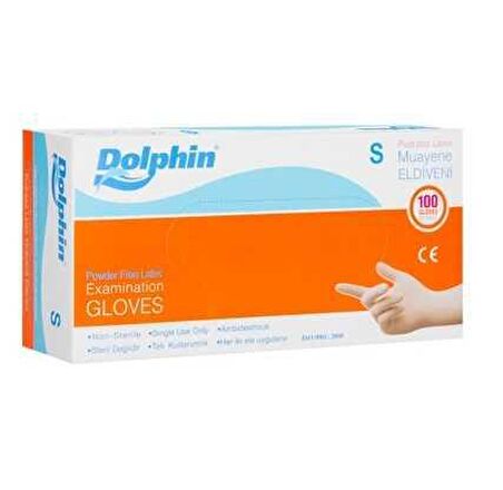  Dolphin Latex Eldiven Pudrasız S 100lü