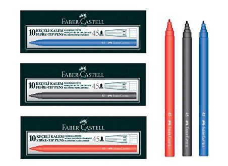  Faber Castell Keçeli Kalem Siyah 10lu