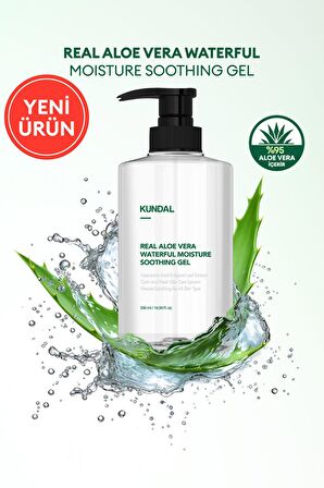 Hyaluronik Asitli Nemlendirici Aloe Vera Jeli KUNDAL Real Aloe Vera Waterful Moisture Shooting Gel