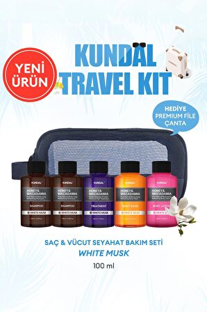 Saç & Vücut Seyahat Bakım Seti KUNDAL Travel Kit (White Musk)