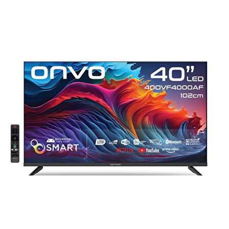  Onvo 40OVF4000AF 40" Frameless Android 13 Full HD Smart LED Tv