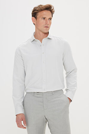 Erkek Mint Yeşil Slim Fit Dar Kesim Italyan Yaka Armürlü Gömlek