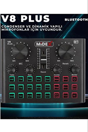 Midex GMX-1 Record Set Condenser Mikrofon Ses Kartı Canlı Yayın Paketi (Telefon ve PC)