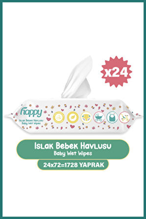 Happy Clean Islak Bebek Havlusu 72 li x 24 Adet