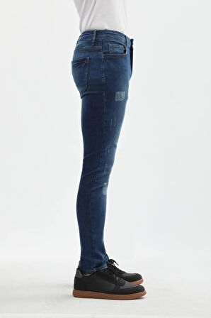 Koyu Lacivert Straight Fit Jean Pantolon Erkek