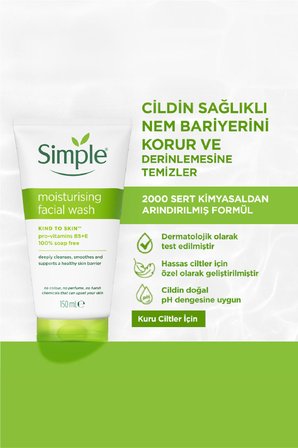 Kind To Skin Gerginlik Hissi Bırakmayan Nemlendirici Yüz Temizleme Jeli 150 Ml
