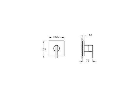 VitrA Suit A4283739 Ankastre Duş Bataryası (Sıva Üstü Grubu) Parlak Siyah