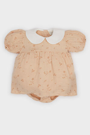 DeFacto Kız Bebek Yenidoğan Çiçek Desenli Müslin Tulum C5091A525SMBG392