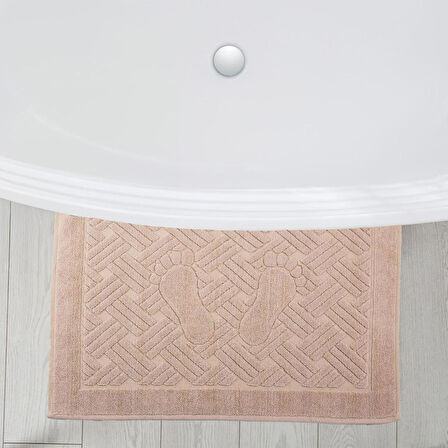 Homedius Banyo Zikzak Desenli Ultra Kalın Pamuk Ayak Havlusu 50x70 cm