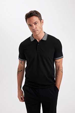 DeFacto Slim Fit Dar Kesim Kısa Kollu Pamuklu Polo Tişört D0033AXNSBK81