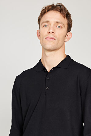 Standart Fit Normal Kesim Polo Yaka Triko Kazak