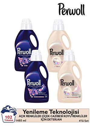 Beyazlar 2x 1.485 ml 27 Yıkama Çiçek Cazibesi Koyu Renkler 2x1.320 ml 24 Yıkama 3'lü Set(102Yıkama)