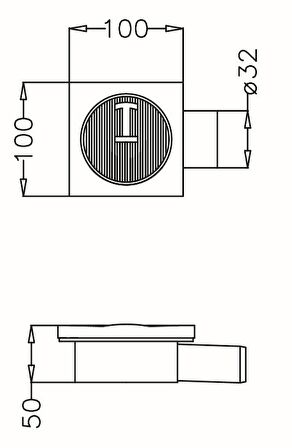 Japar 10x10 cm Yer Sifonu Ø 32 mm Yandan Çıkışlı 50503