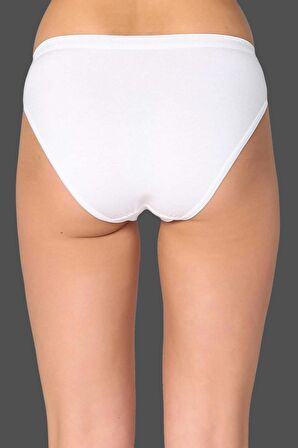 Kadın Beyaz 6'Lı Paket Pamuklu Su Yolu Bikini Külot