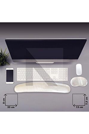 MP04 - Jel Mouse Ve Klavye Bilek Destek Pedi | Yumuşak, Ergonomik, El Bileği Dinlendirme Ped Set