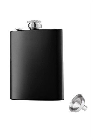 Çelik üzeri Mat Siyah 7 oz 200 ml İçki Matarası py50sy