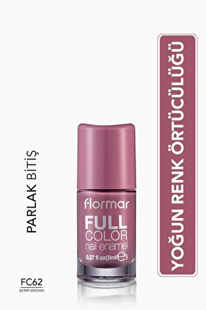 Flormar Yoğun Pigmentli Parlak Oje- Full Color Nail Enamel- Fc62 Berry Brown -8690604497614