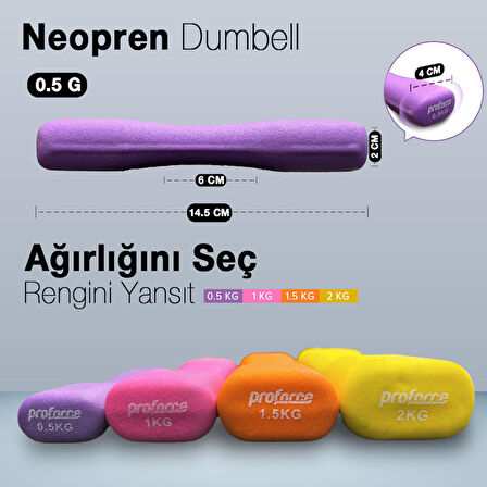 PROFORCE NEOPRENE DUMBEL 0,5 Kg -Tek Adet NDB05