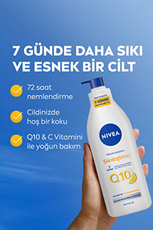 Nivea Q10 Sıkılaştırıcı Vücut Losyonu 400ml, 10 Günde Sıkılaş, C Vitamini, Nemlendirici, Normal Ciltler