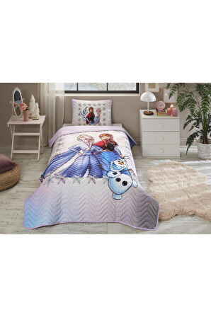 Özdilek Disney Ranforce Tek Kişilik Yatak Örtüsü Lila Frozen Frosted