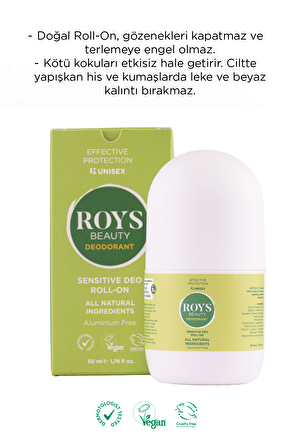 Roys Beauty Doğal Roll-on Unisex Hassas Koruma