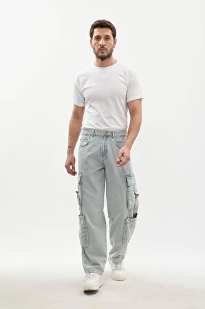 Erkek Kargo Cepli Jean Pantolon