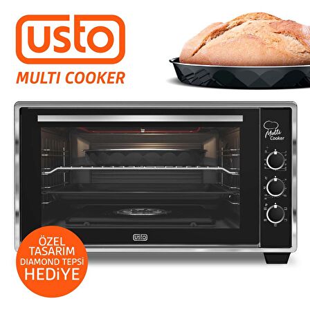 Usto 2115 Airfry Özellikli 50lt Multi Cooker Midi Fırın Siyah