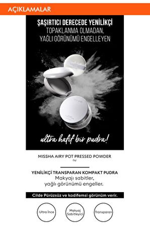 Aydınlık ve Canlı Görünüm Sunan Ultra Hafif Sıkıştırılmış Pudra 8g Airy Pot Pressed Powder Pink