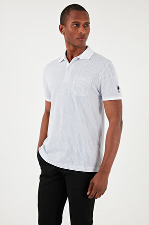. Polo Yaka Beyaz Erkek T-Shirt GAFSA
