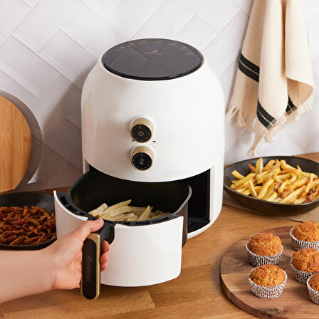 Karaca Multifry Single Pan Beyaz Yağsız Fritöz 3,5 L