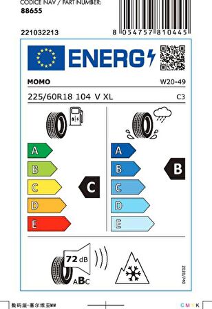 Momo 225/60 R18 104V XL North Pole W-20 Kış Lastiği ( Üretim Yılı: 2024 )
