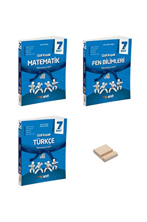 7. Sınıf Gizli Kuşak Matematik Fen Bilimleri ve Türkçe Değerlendirme Föyleri (Deneme) 3lü Set