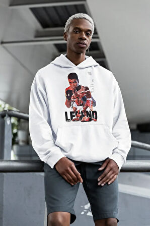 Legend Muhammeed Alii Clay Baskılı Unisex Oversize Boksör Hoodie